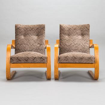Alvar Aalto, fåtöljer, ett par, modell 35 för O.Y. Huonekalu- ja Rakennustyötehdas A.B. 1900-talets mitt.
