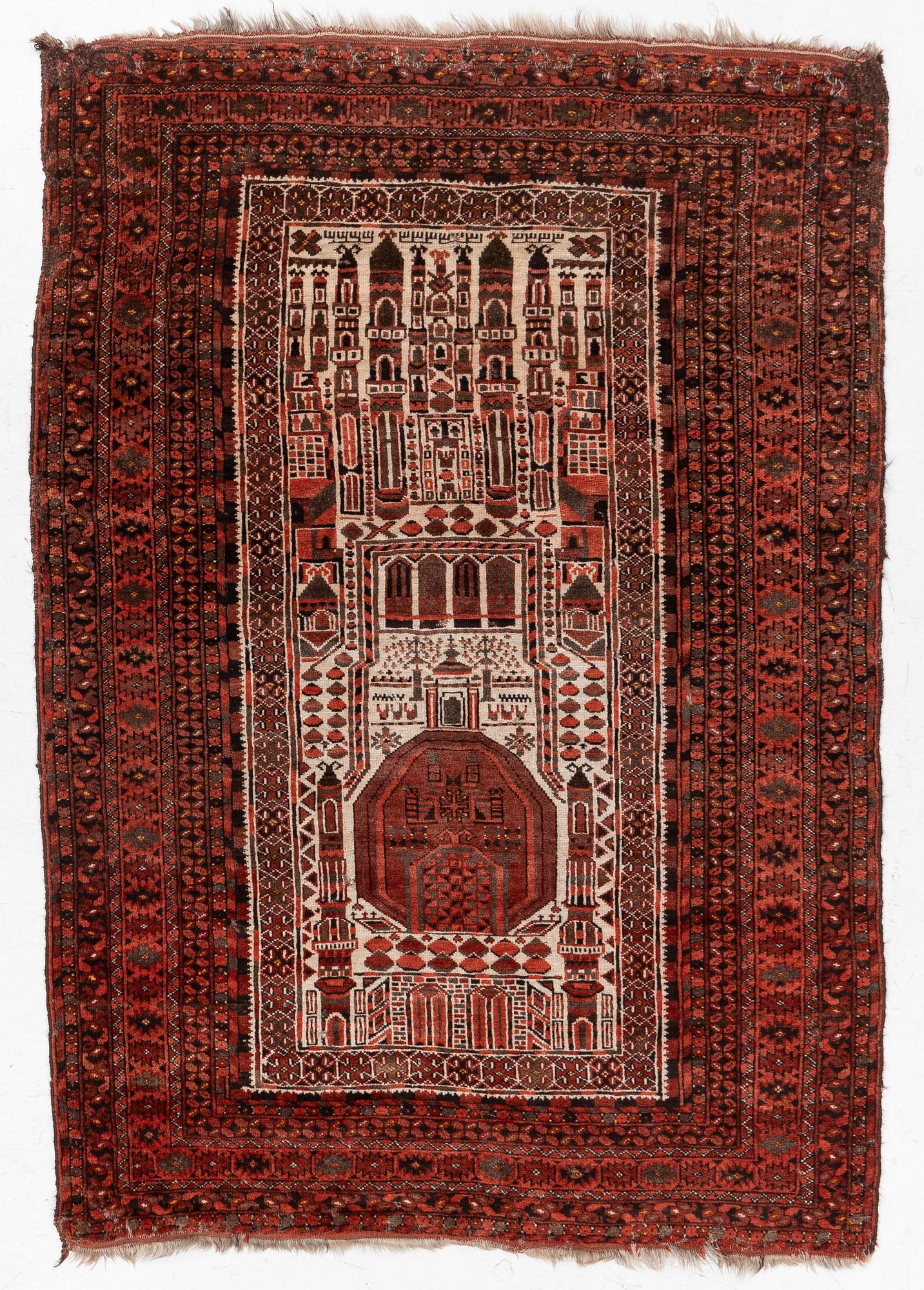 An antique Bechir rug, approx. 215 x 148 cm.