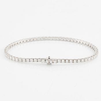 Tennis bracelet, 18K white gold with brilliant-cut diamonds.