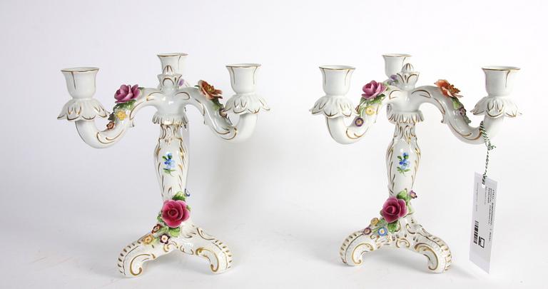 BORDSUPPSATS, 3 delar, porslin, rokokostil,
Tyskland.