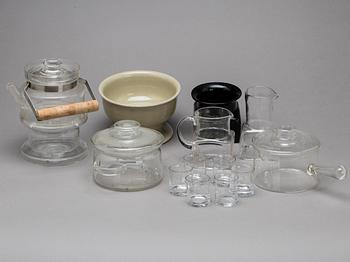 SIGNE PERSSON-MELIN, samling glas samt stengods, 13 delar. Boda Nova.