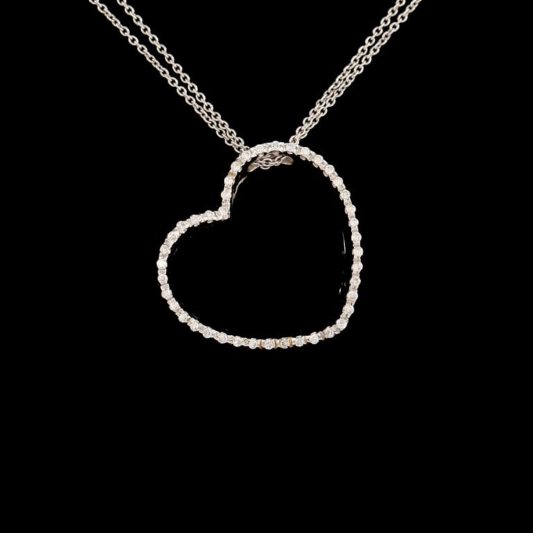 HÄNGE, 18k vitguld med briljantslipade diamanter, 0.35 ct, Italien. Vikt 8 g.