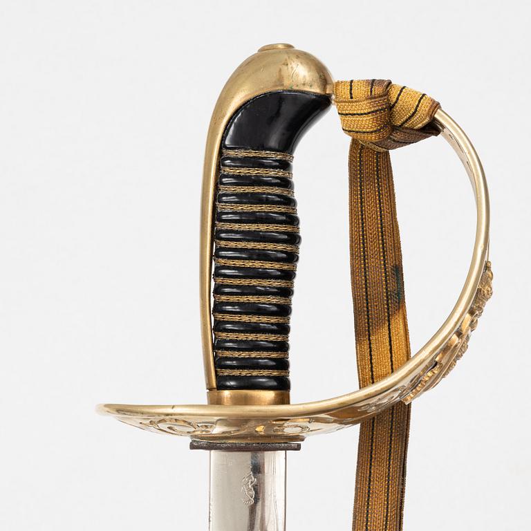 A Swedish cavalry officer's sword, 1893 pattern, with scabbard.