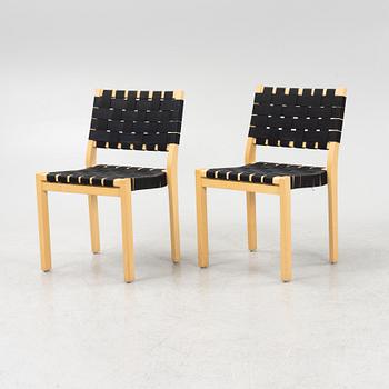 Alvar Aalto, chairs, 6 pcs, model 611, Artek, second half of the 20th century.