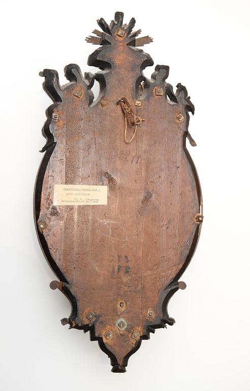 SPEGELLAMPETTER, för ett ljus, ett par. Burchard Prechts verkstad, omkring 1720. Senbarock.