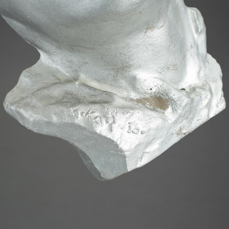 SKULPTUR, gips, Michail Katz, signerad och daterad 1936. Föreställande Gösta Ekman d.ä.