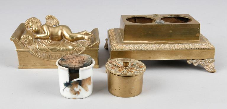 BLÄCKSTÄLL, mässing, senempire, 1800-talets senare hälft.