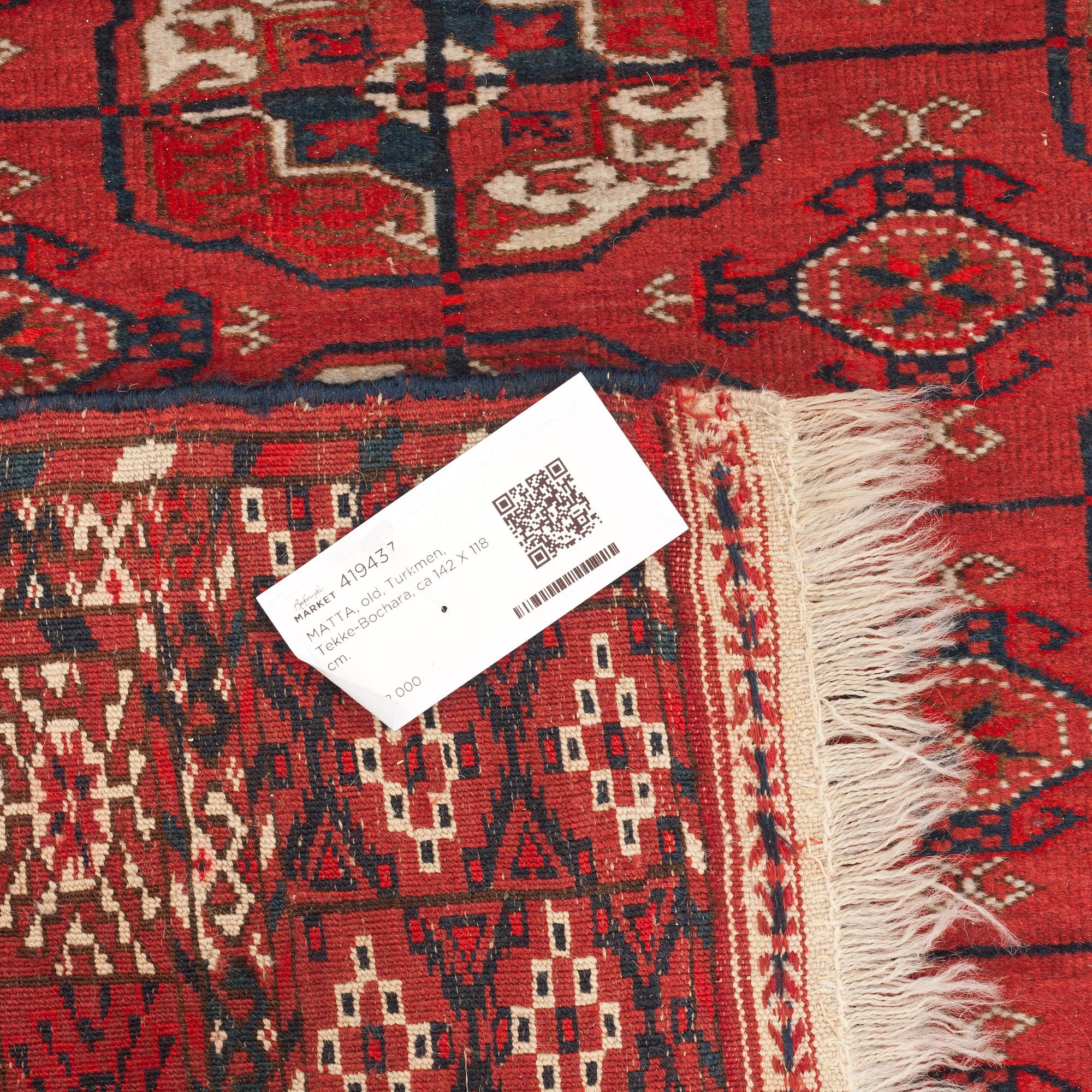 MATTA, old, Turkmen, Tekke-Bochara, ca 142 X 118 cm.