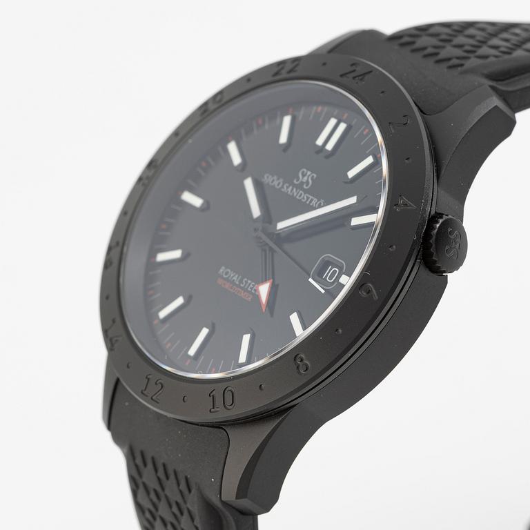 Sjöö Sandström, Royal Steel, Worldtimer, "SÄPO/Swedish Security Service", wristwatch, 41 mm.