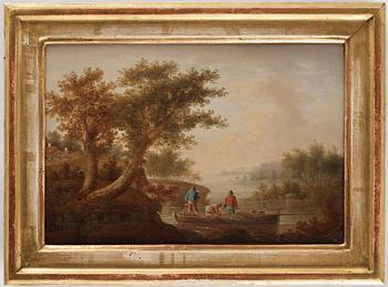 Anders Holm, Landscape with figures in a boat.