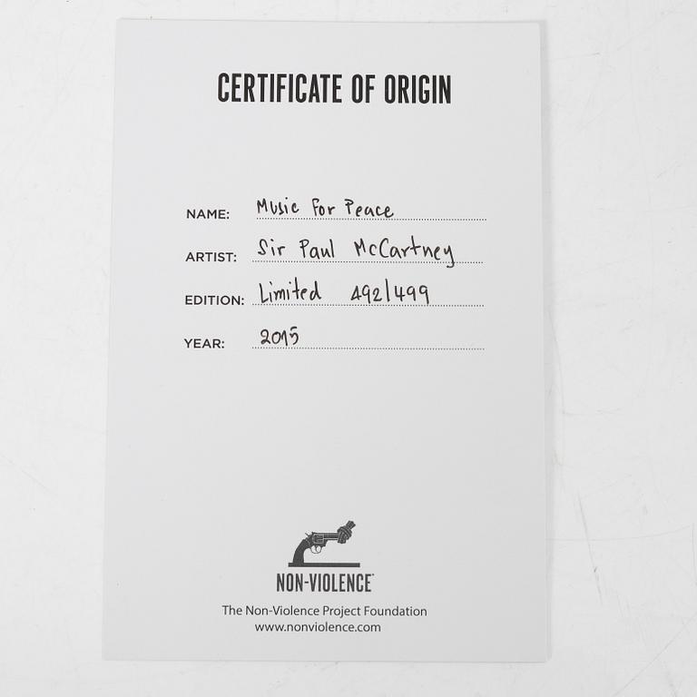 Paul McCarthy, Non-Violence Art Project & Sir Paul McCartney, 'Music for Peace'.