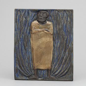 Åke Holm, a stoneware wall relief, signed.