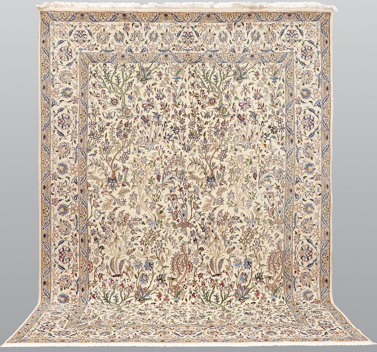 A carpet, Figural Nain, part silk, sk 9LAA, ca 355 x 249.
