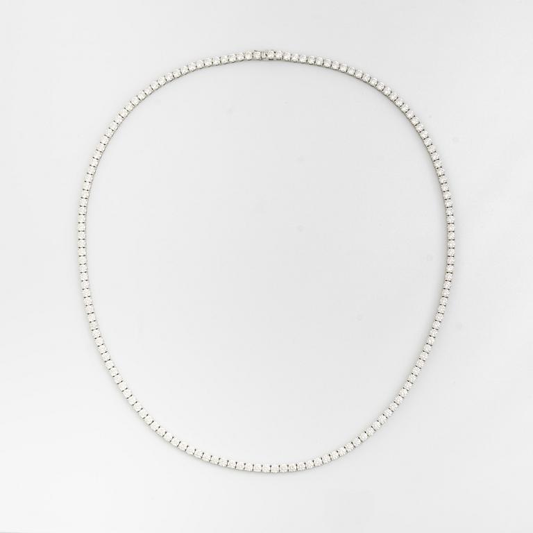 Collier rivière 18K vitguld med 148 runda briljantslipade diamanter.