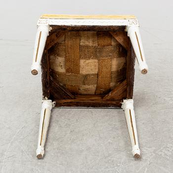 A Gustavian stool, 19th Century.