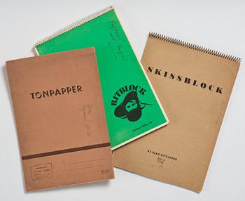 Lotte Laserstein, 3 sketchbooks with drawings.