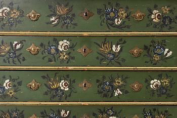 A Norwegian chest of drawers with a top section, mid 18th century.