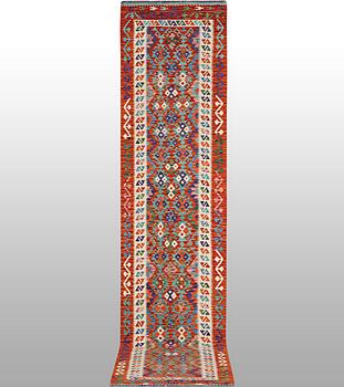 A runner carpet, Kilim, ca 389 x 83 cm.