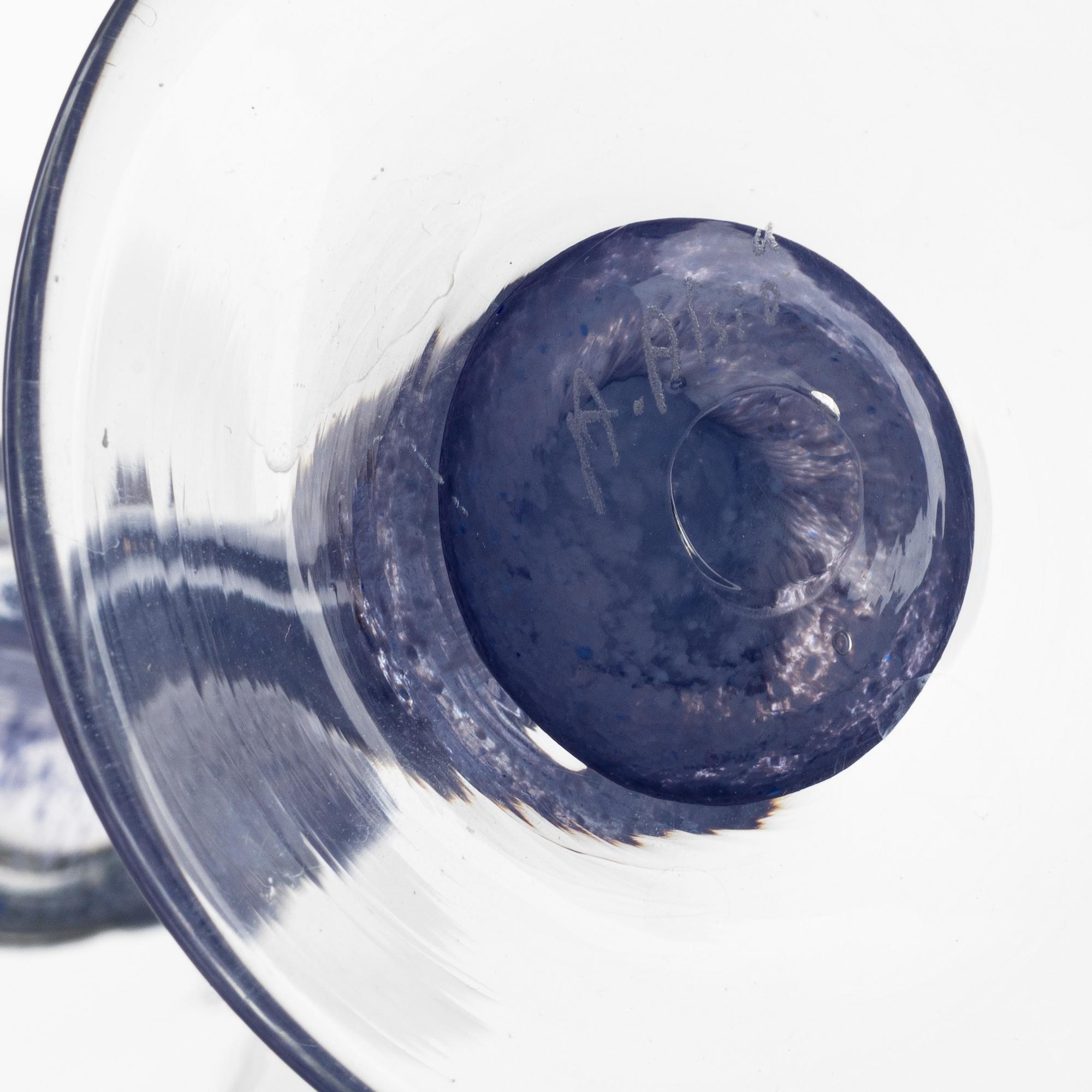Annette Alsiö, a set of 16 wine glasses, second half of the 20th Century.