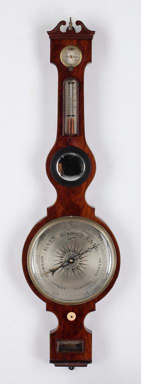 BAROMETER, märkt P. Bianchi, Regency, England, 1800-tal.