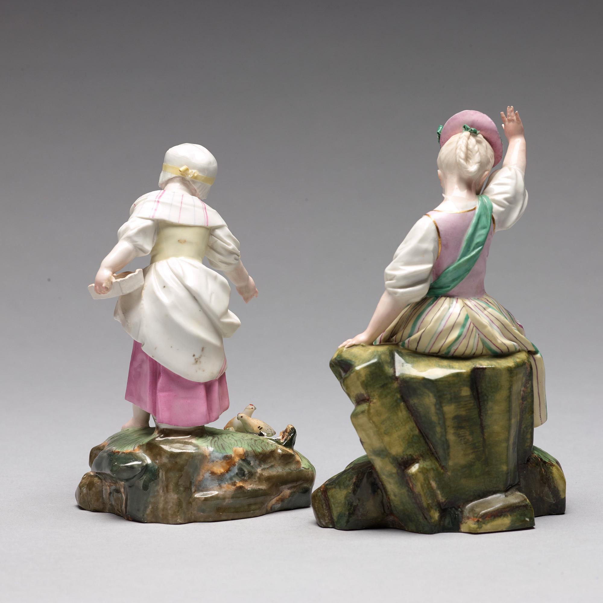 Two Höchst figurines, 1770's.