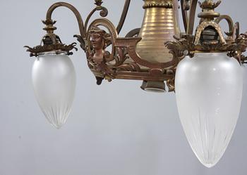 TAKLAMPA, nyrenässans, omkring sekelskiftet 1800/1900, h 85.