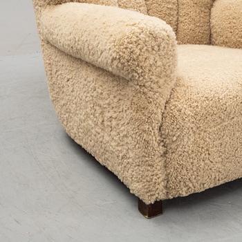 Fritz Hansen, fåtöljer, ett par, modell 1518, Danmark, 1940-tal.