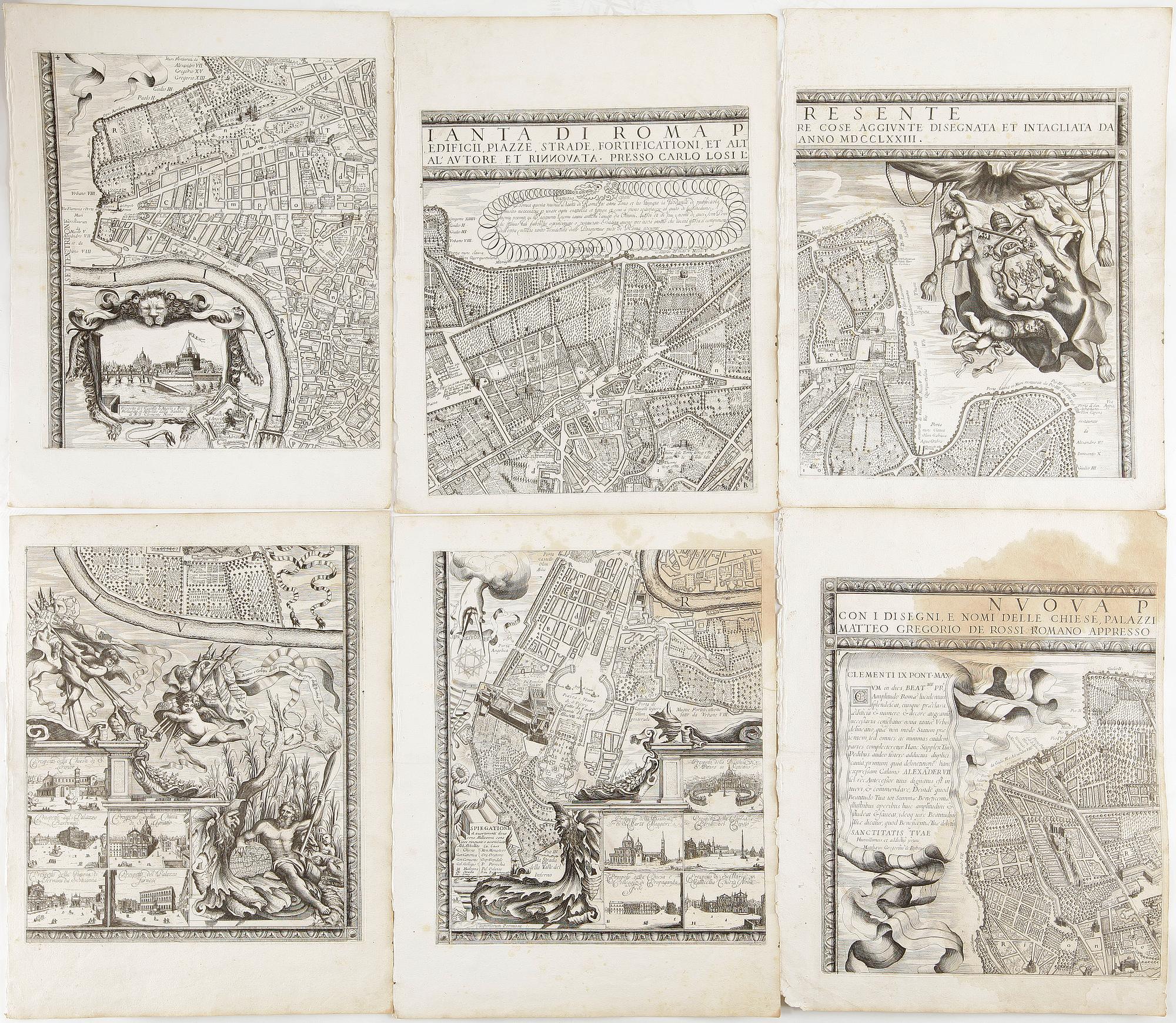 MATTEO GREGORIO DE RUBEIS, kopparstick, 1700-tal, 9 st blad.