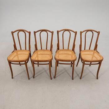 Chairs, four pieces, Thonet, early 20th century.