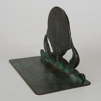 A bronze BOOK END, Art Deco, Ystad Metal.