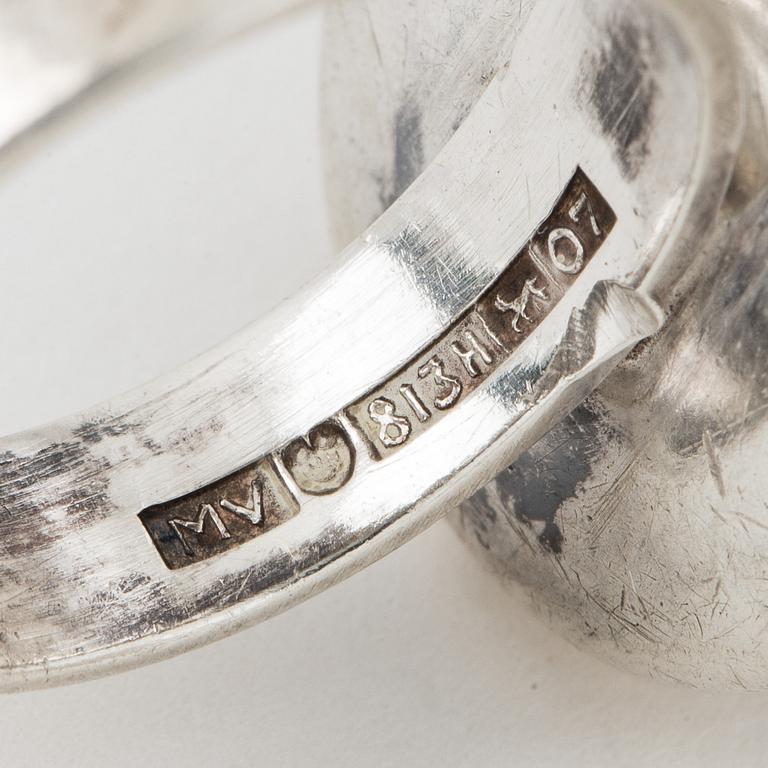 Six silver rings, Finnish marks, one Lapponia.