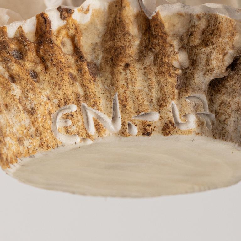 Erik Norberg, figurines, 3 pcs, reindeer antler, signed EN and dated -63, -67, and -69 respectively.