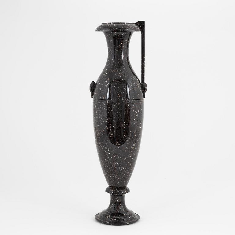 A Swedish late Empire 19th century porphyry urn.