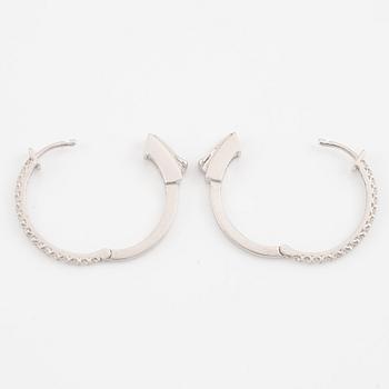 Earrings, hoops, 18K white gold with brilliant-cut diamonds.