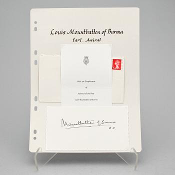 LORD LOUIS MOUNTBATTEN (1900-1979), egenhändig namnteckning.