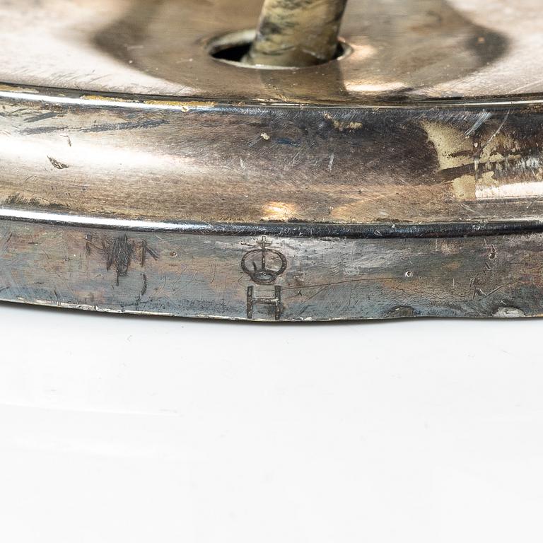 Table lamp, silver plate, CG Hallberg, 1920s-30s.