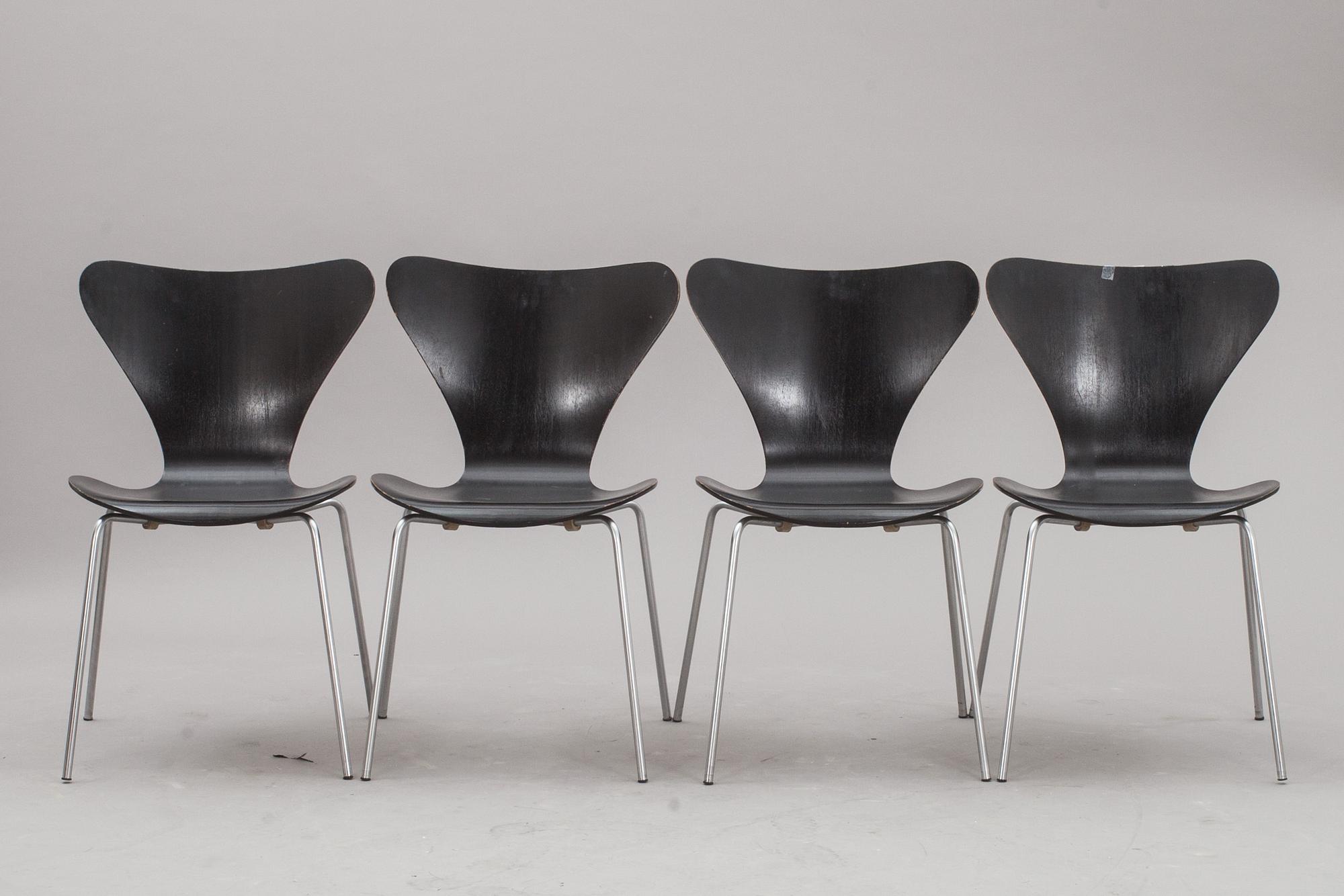 STOLAR, 4 st, "Sjuan", Arne Jacobsen, Fritz Hansen.