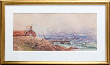 Hjalmar Falk, akvarell, signerad.