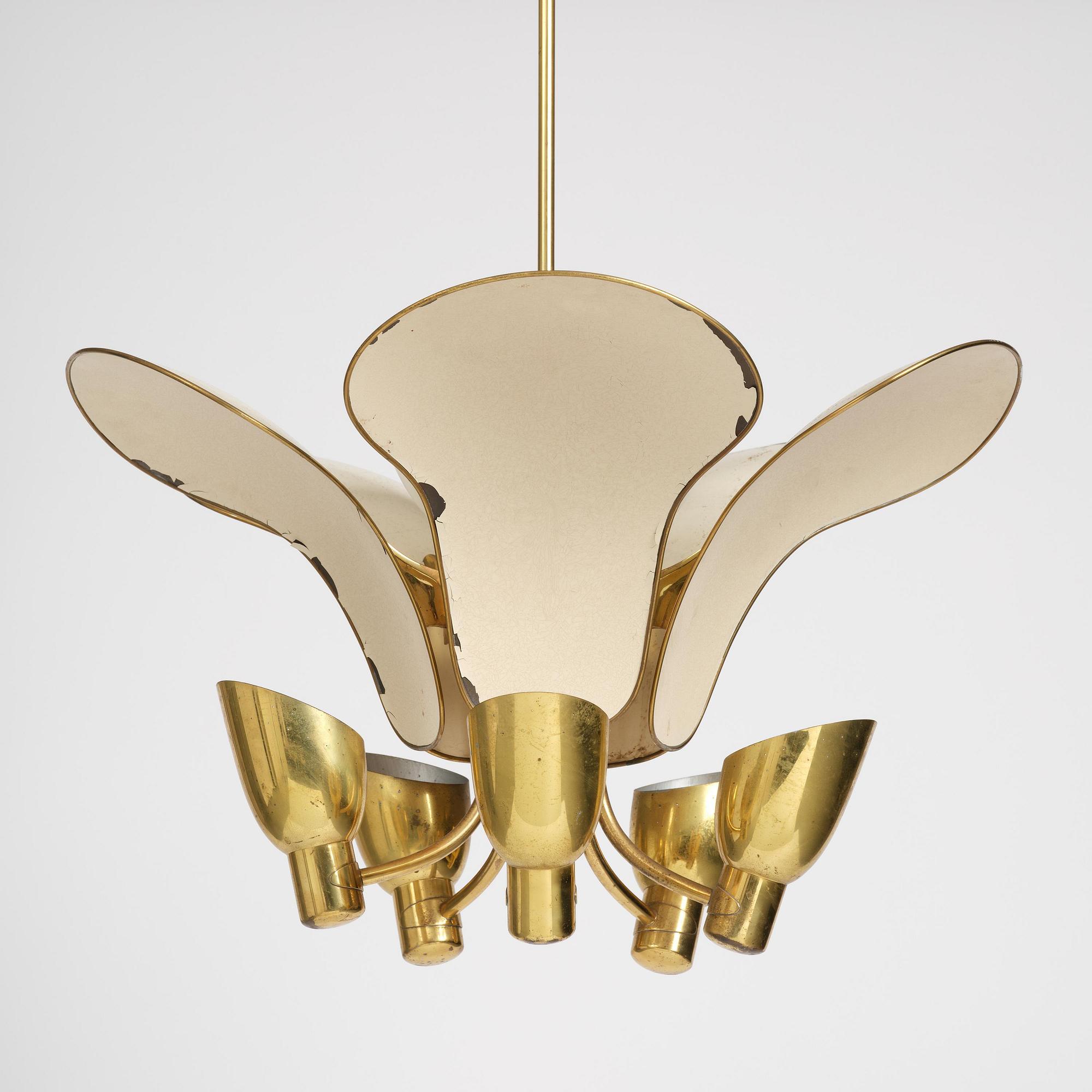 Carl-Axel Acking, a rare ceiling lamp model 982, Bröderna Malmströms Metallvarufabrik, Malmö, 1950s.