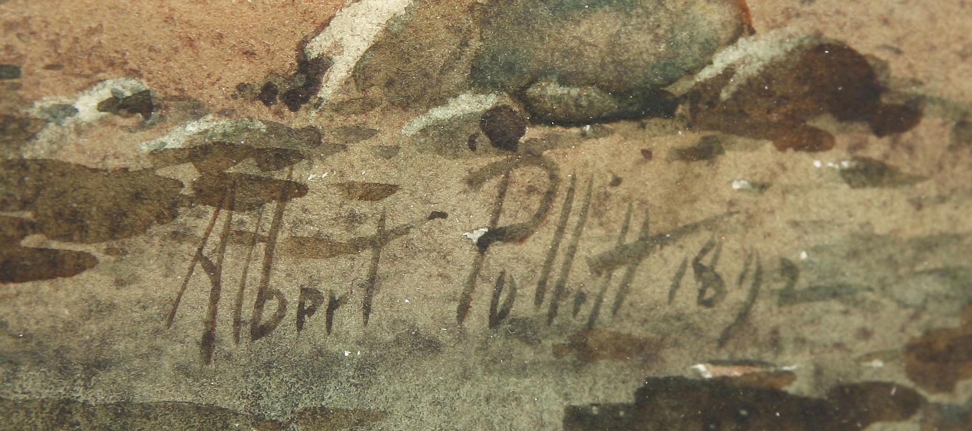 ALBERT POLLITT, akvarell, sign o dat 1892.