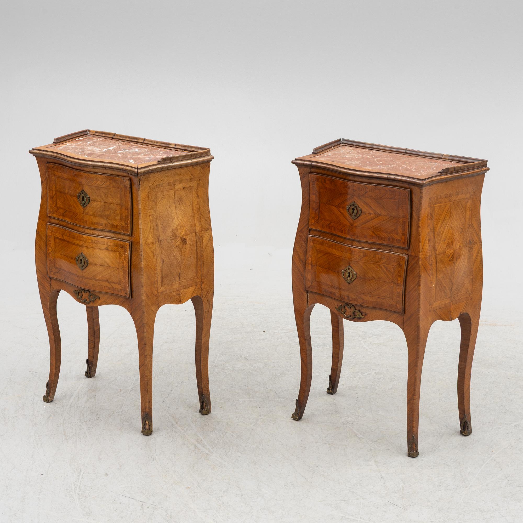 A pair of Chests of drawers, Louis XIV, probably Italy, mid-18th century.