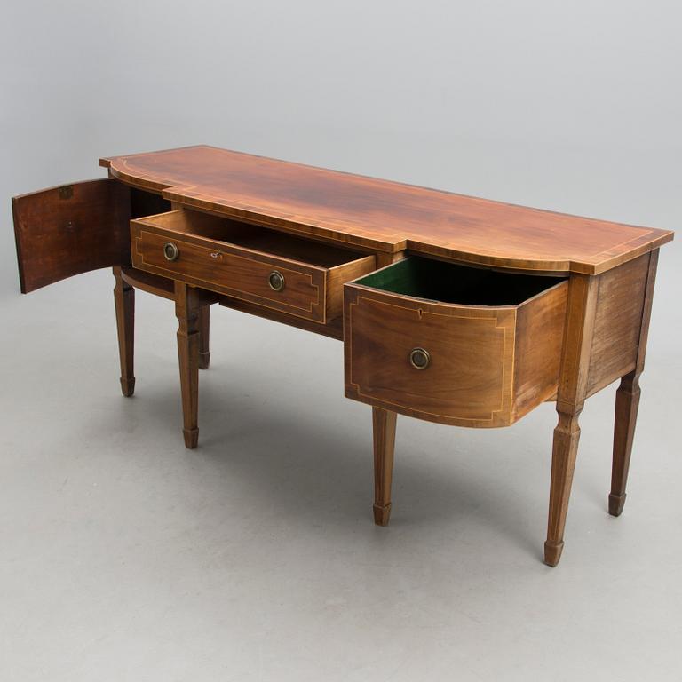 A late 19th Century English inlaid mahogany sideboard.