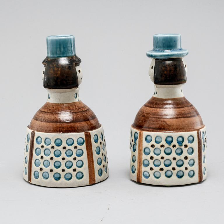BRITT-LOUISE SUNDELL, a pair of candlesticks, Gustavsberg, fromthe latter half of the 20th century.