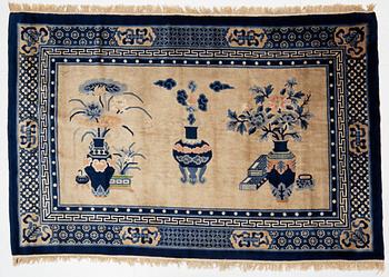 A Carpet, old China, "antique finish" ca 197 x 133 cm.