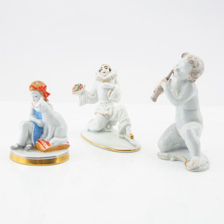 Figurines 6 pcs Hutchenreuther/Dahl Jensen/Rosenthal 20th century porcelain.