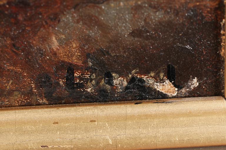 OKÄND KONSTNÄR, olja på duk, otydligt signerad, 1800-tal.