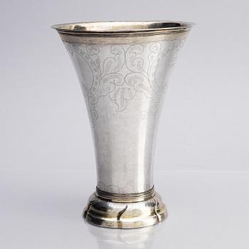 A Swedish parcel-gilt silver beaker, mark of Carl Fredrik Seseman, Arboga 1797.