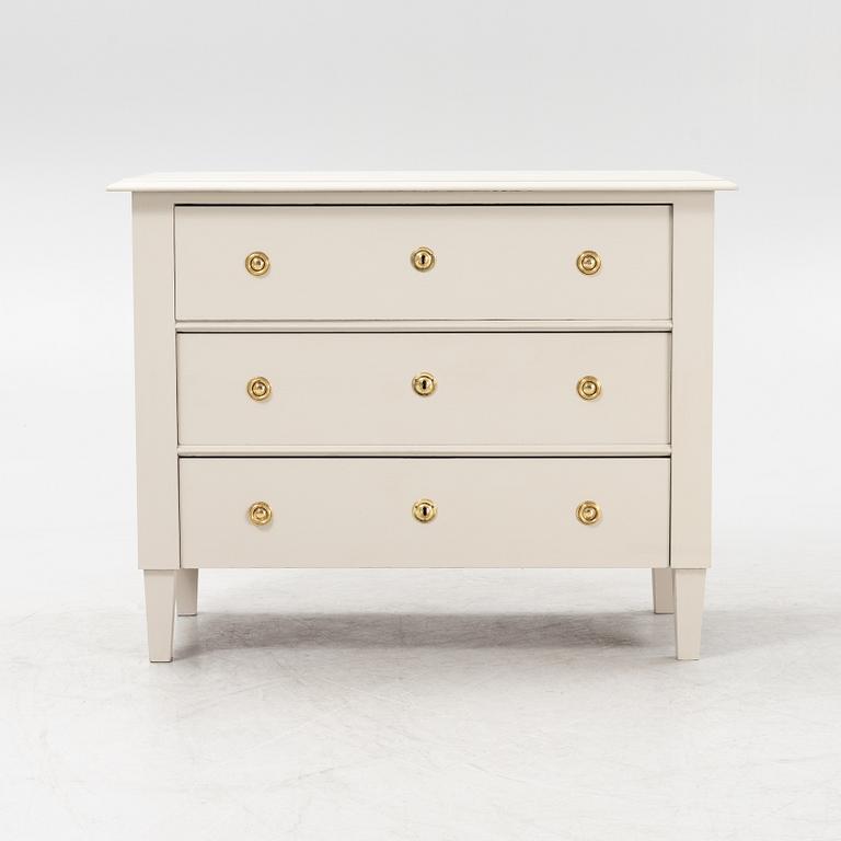 A Gustavian style chest of drawers, around 1900.