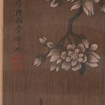 Målning, färg och tusch på siden lagt på papper. Qing dynasty, 1800-tal, efter Yun Bing.