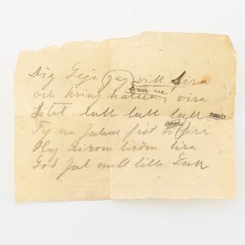 Necklace, silver with drop-cut amethyst and rose-cut diamonds.